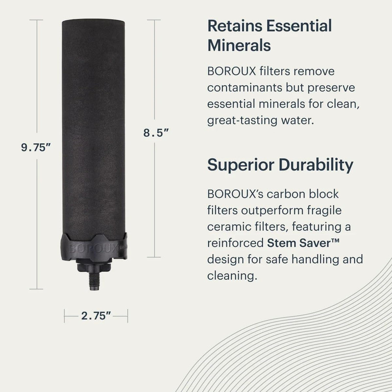 Foundation. Black Replacement Water Filter - Replacement for Berkey BB9-2 and Gr gallery