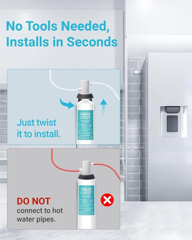 AQUA CREST F-1000 Undersink Water Filter, WF03-F1, Replacement for F-1000 gallery