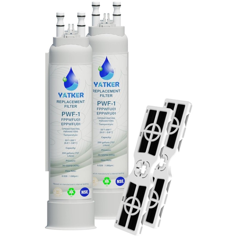 4-Pack Water & Air Filter Set for Frigidaire FPPWFU01