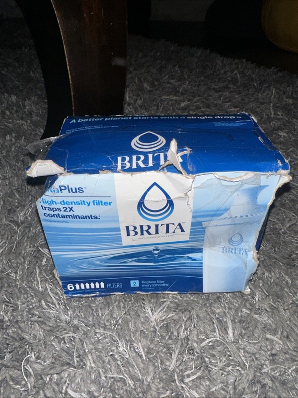 Brita Plus Pitcher Replacement Filters 6 Pack High Density Genuine “Box Damage”