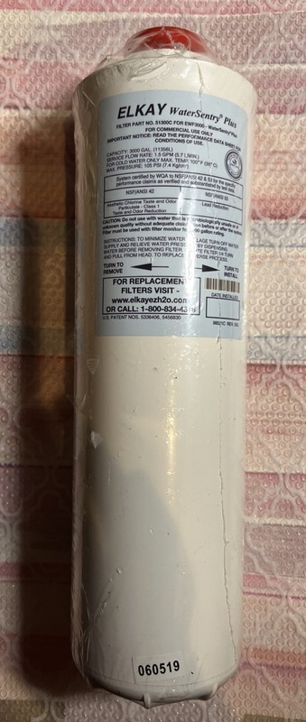 Elkay 51300C Replacement Water Sentry Plus Filter Bottle Fillers White