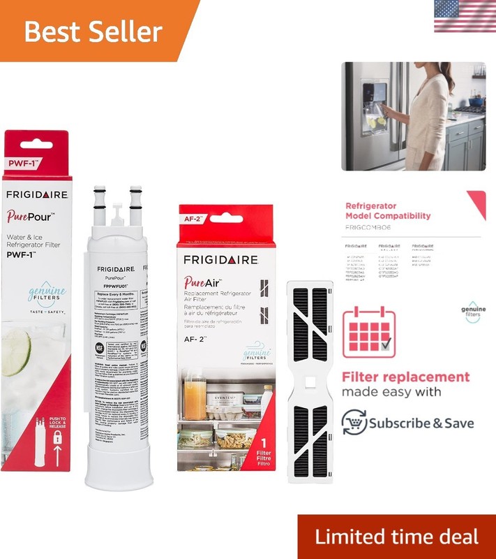 PurePour Water & Air Filter Combo Kit - 99% Contaminant Reduction, NSF Certified
