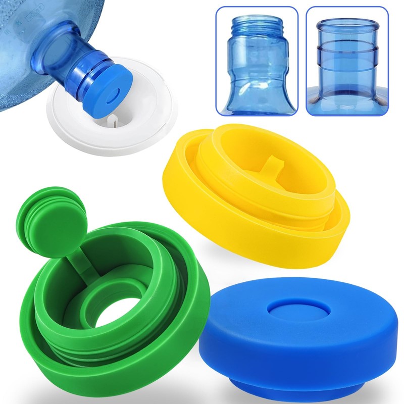 Striludo 3 Packs 5 Gallon Water Jug Cap,Reusable 5 Gal Caps for blue