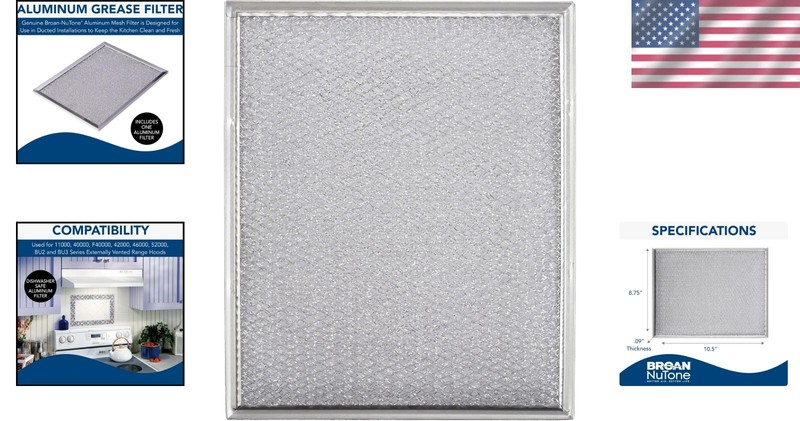 Versatile Dishwasher-Safe Aluminum Kitchen Grease Filter - MERV 5 Rating gallery