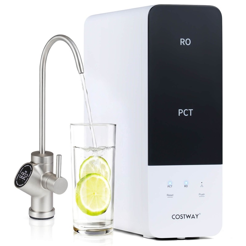 800 GPD Tankless Under-Sink RO System with 8-Stage Filtration & Smart LED Faucet