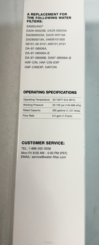 Water Specialist ~ WS627B-A ~ Fits Samsung DA29-00020B ~ Refrigerator Filter gallery