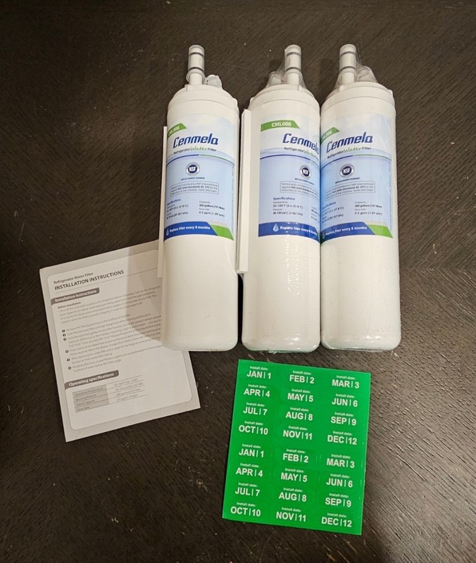 Cenmela CML006 Compatible with Frigidaire NEW! In Plastic Water Filter 3-Pack