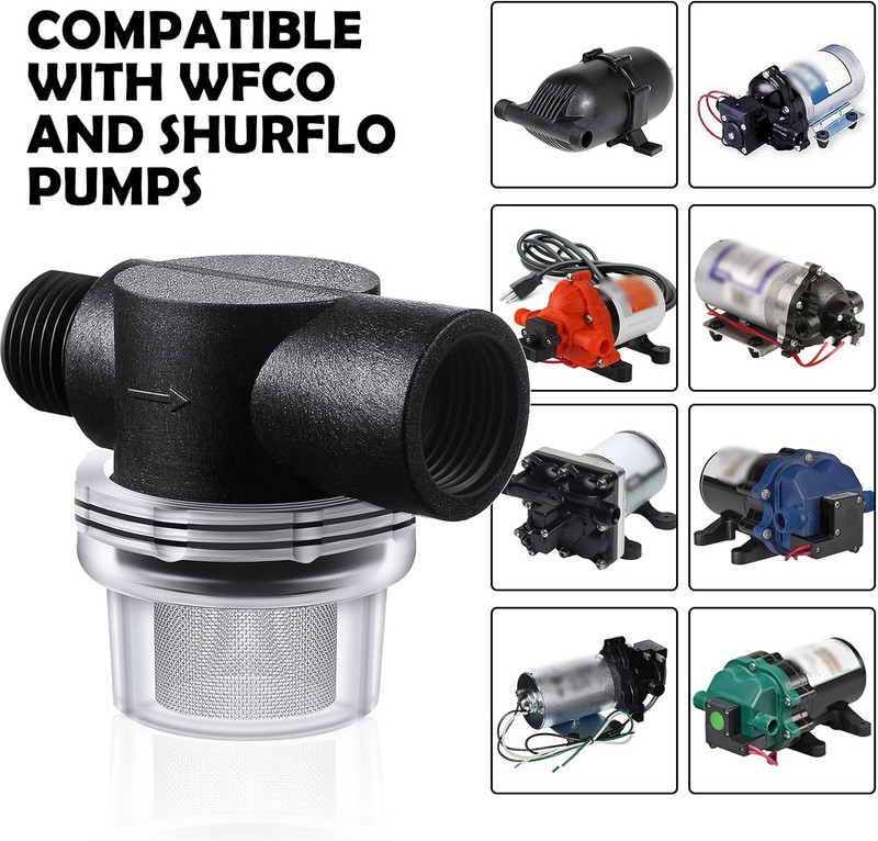 2 Pcs Water Pump Strainer Filter Set Include Twist on Pipe Filter and Extra 50 M gallery