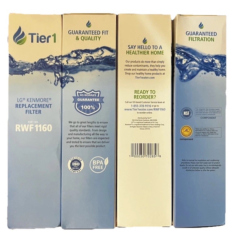 Lot Of 4 New Tier1 RWF1160 Refrigerator Water Filter Replacements (JJ) gallery