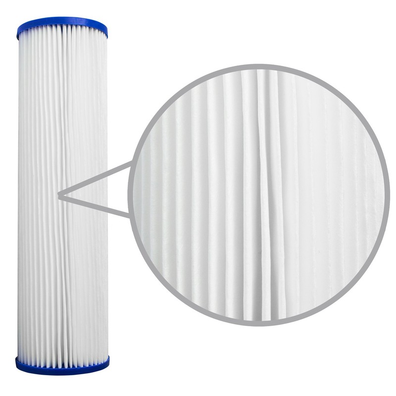 Pleated Poly Sediment Water Filter Cartridge Standard 2.5x10" 1 Micron 25 Pack gallery