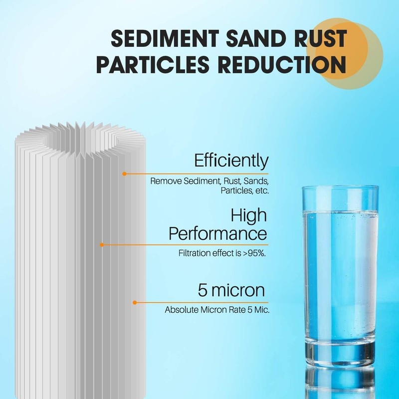 2 PurePlus Sediment Pleated Water Filter 5 Micron White 10" x 4.5" PPL10BB gallery