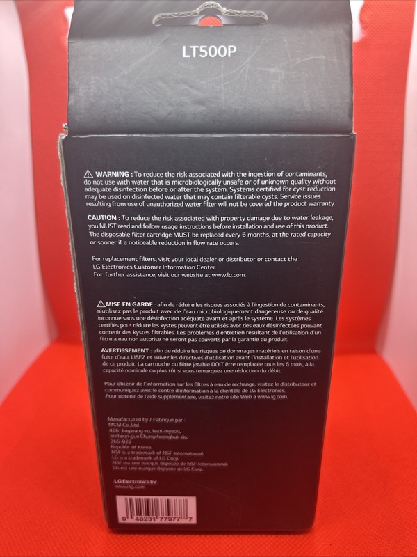 LG LT500P/PC/PCS Water Filter Purification Refrigerator Cartridge 500-Gal. NEW gallery