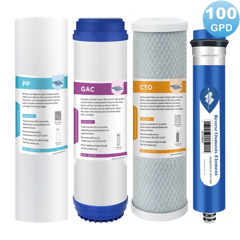 4 Stage 100GPD RO Membrane Carbon Sediment Reverse Osmosis Drinking Water Filter