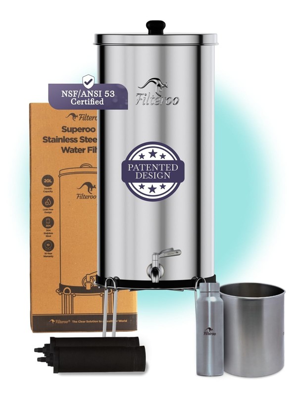 Filteroo Superoo 4.23 Gal/16L Gravity Water Filter 304 Stainless Steel