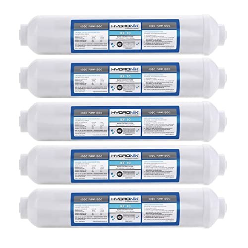 5 Pack Inline Coconut GAC Water Filter for Reverse Osmosis, 2000 Gal, 1/4" NPT gallery