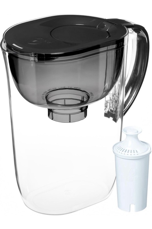 Brita Large Water Filter Pitcher for Tap and Drinking Water, 10-Cup, Black gallery