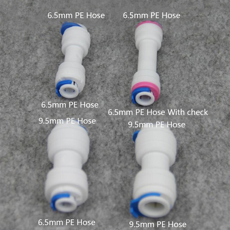 6.5/9.5mm Push-Fit Straight Pipe Through Connector RO Fridge Drink Water Filters