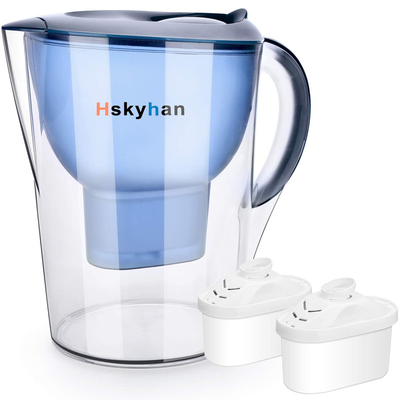 Hskyhan Alkaline Water Filter Pitcher – 3.5 Liters Improve PH, 2 Filters Include