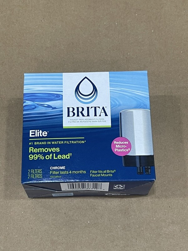 NEW BRITA Faucet Elite Chrome Replacement Filter 2-Pack Remove 99% of Lead