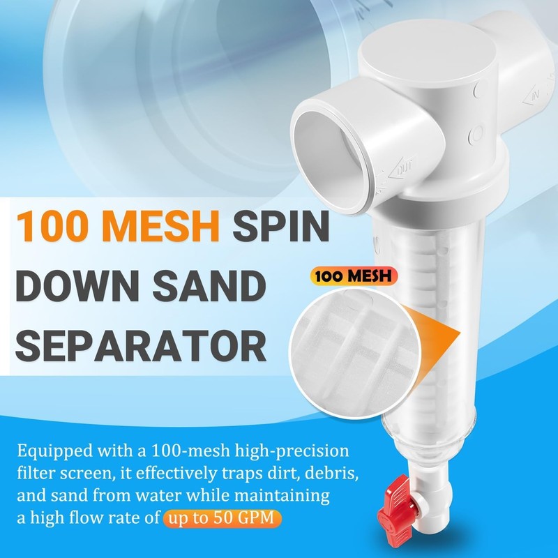 100 Mesh Spin Down Sand Separator/Sediment Water Filter System,50 GPM gallery