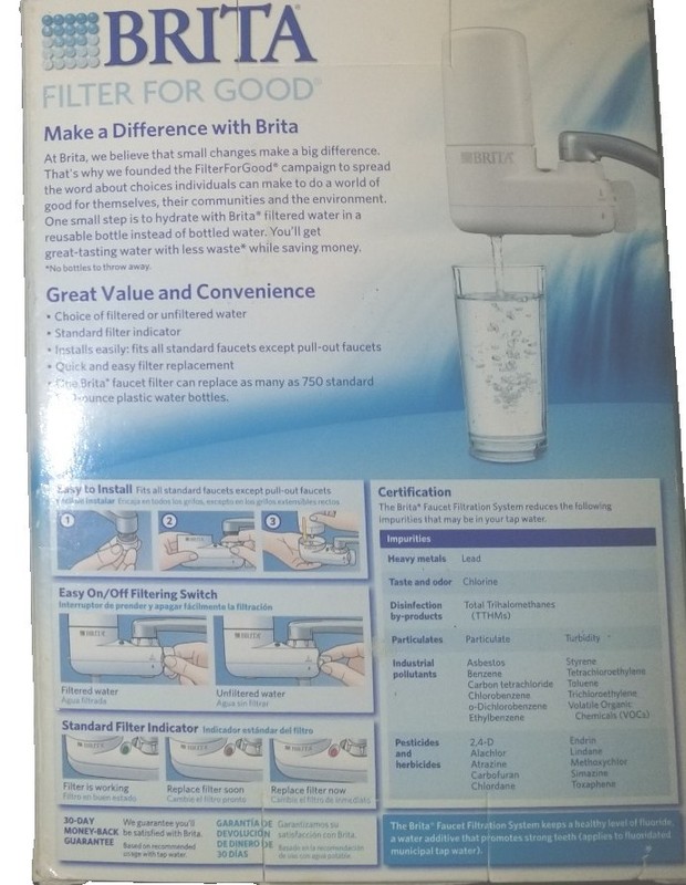 Brita Basic Water Filter Faucet System White with Filter Removes 99% of Lead NEW gallery