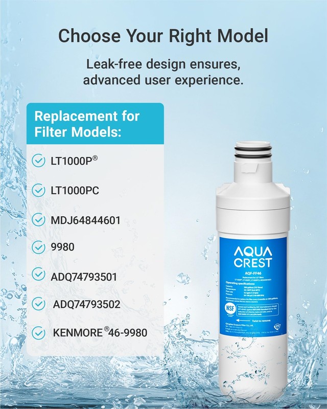 Filter Water LG LT1000PC ADQ747935 3 Combo Pack AQUA CREST Refrigerator LT120F gallery