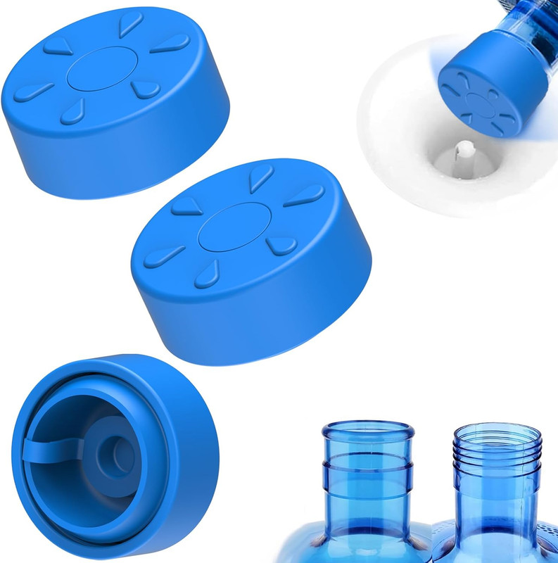 Reusable 5 Gallon Water Jug Cap: 3 & 5 Gal Silicone Bottle Lids for Dispenser,