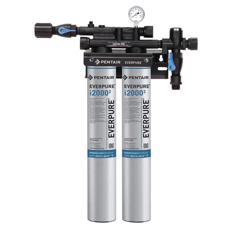PENTAIR/EVERPURE EV932402-75 Water Filter System,0.5 micron,25 1/4″ H 5WFG4