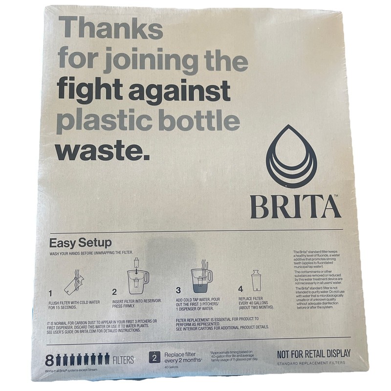 NEW SEALED Genuine Brita Water Pitcher Standard Replacement Filters 8 Pack