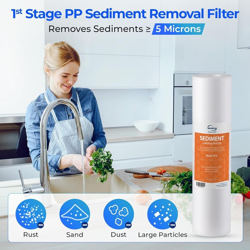 Effortless Installation 3-Piece 6- Water Prefilter Set for RO Systems gallery