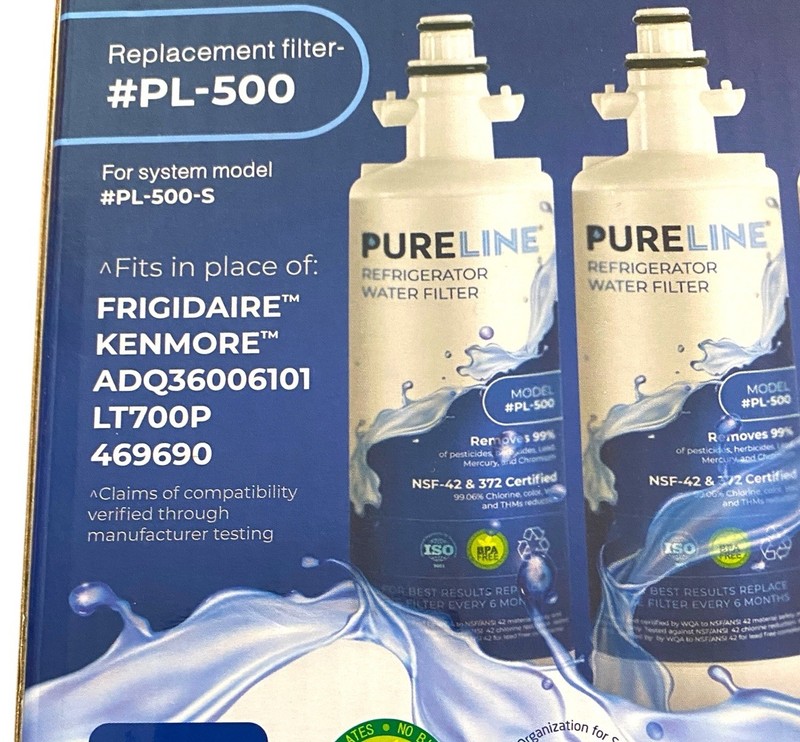 Pureline Refrigerator Water Filters 2 Pack Replacement PL-500 Frigidaire Kenmore gallery