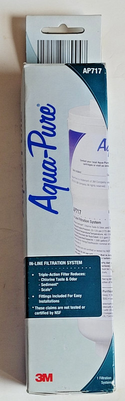 3M Aqua Pure In Line replacement triple action 5 micron water filter model AP717