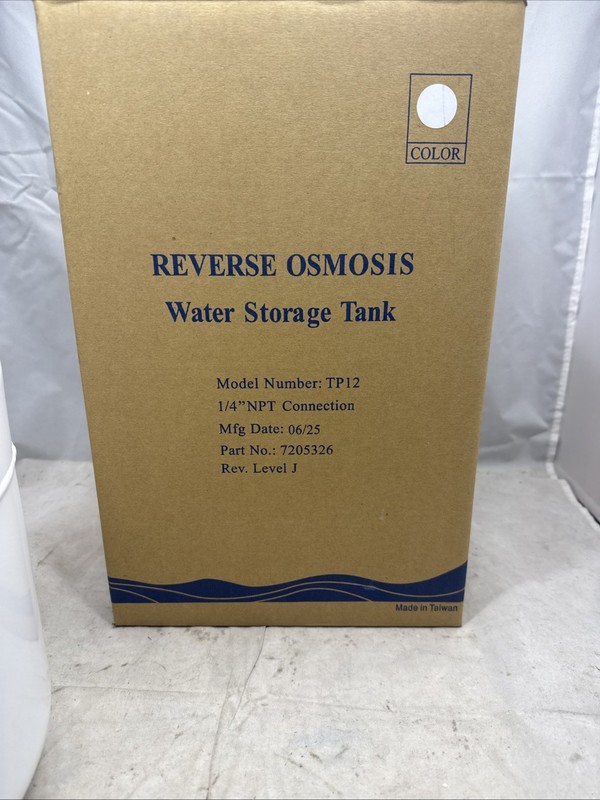 Reverse Osmosis Water Storage Tank TP-12 1/4″ NPT Connection 7205326 Open Box