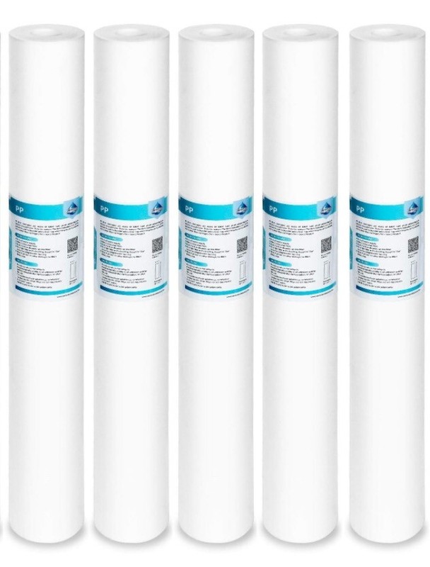 5 Pack 20″ x 2.5″ 1 Micron High Capacity PP Sediment Water Filter Whole House