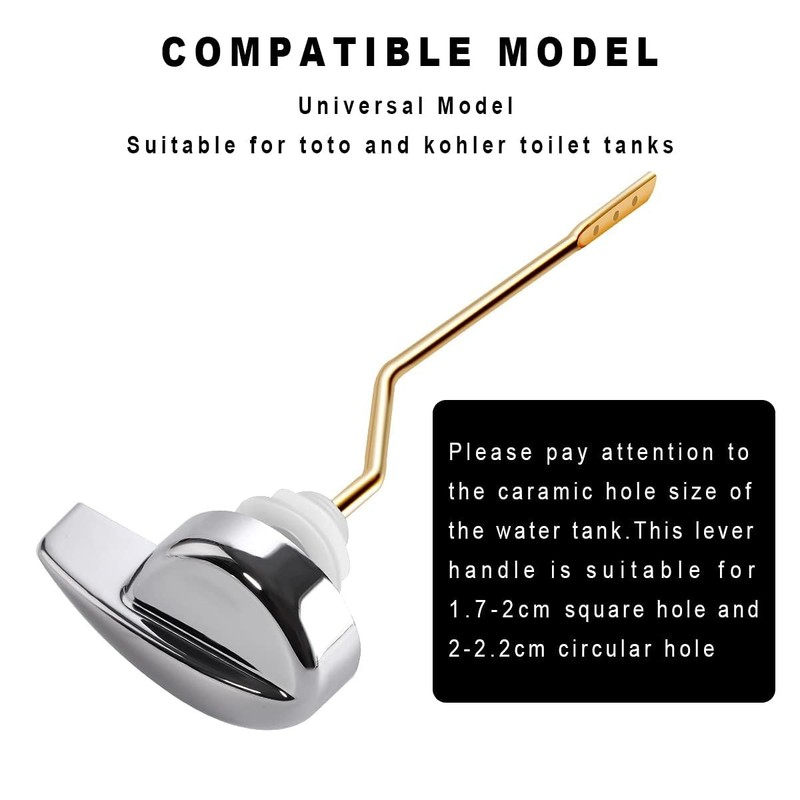 Universal Toilet Flush Handle Replacement Side Mount Lever Chrome gallery