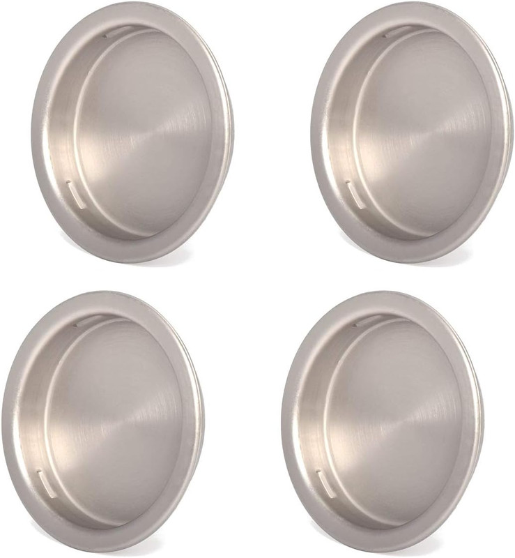 4 Pack Closet Door Finger Pull 1-3/4”, Easy Snap in Installation, Satin Nickel F