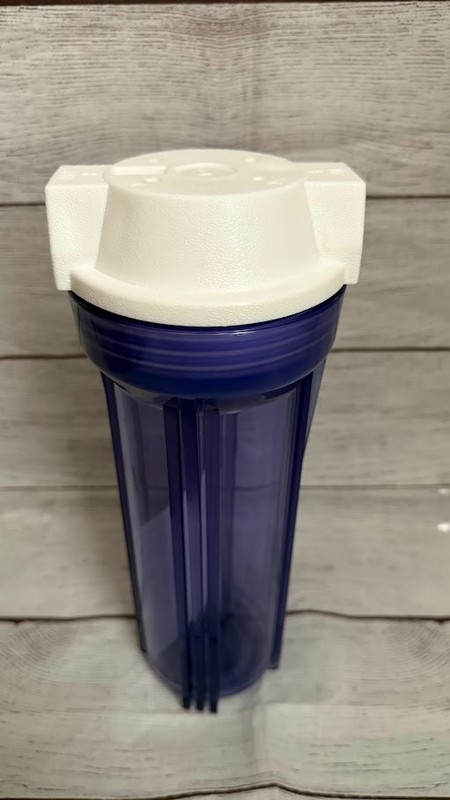 Hydronix 10" Clear Housing w/ White Flat Cap, RO & Filtration Systems 3/4" Ports gallery