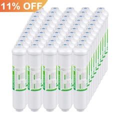 50 Pack 10″x2″ T33 Inline Post Carbon Polishing Water Filter 1/4″ Quick Connect