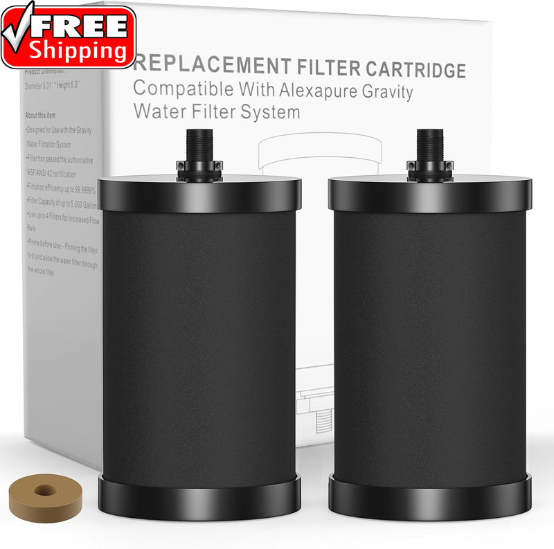 Alexapure 2387 Pro Water Filter Replacement, 3-Stage Filtration Reduces Chlorine
