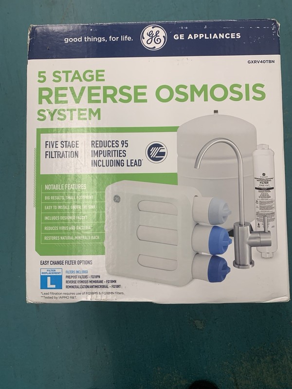 GE Under Sink 5-Stage Reverse Osmosis Water Filtration System GXRV40TBN