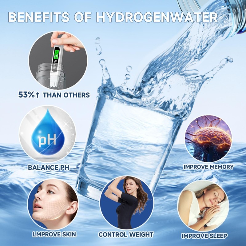 Botella De Agua De Hidrogeno Electrolisis 1500 PPB Ionizador Inteligente gallery