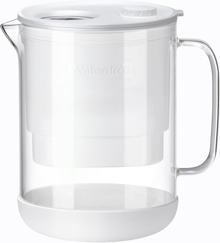 Glass Water Filter Pitcher with 1 Filter, Eco-Friendly, with NSF 53&42&372 Certi