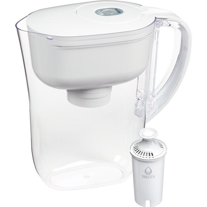 (NEW) BRITA METRO PITCHER Smart Light Indicator 6 Cup W/STANDARD FILER – WHITE
