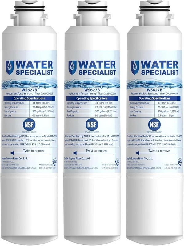 3 Pack Waterspecialist DA29-00020B Replacement Water Filter for Samsung Fridges