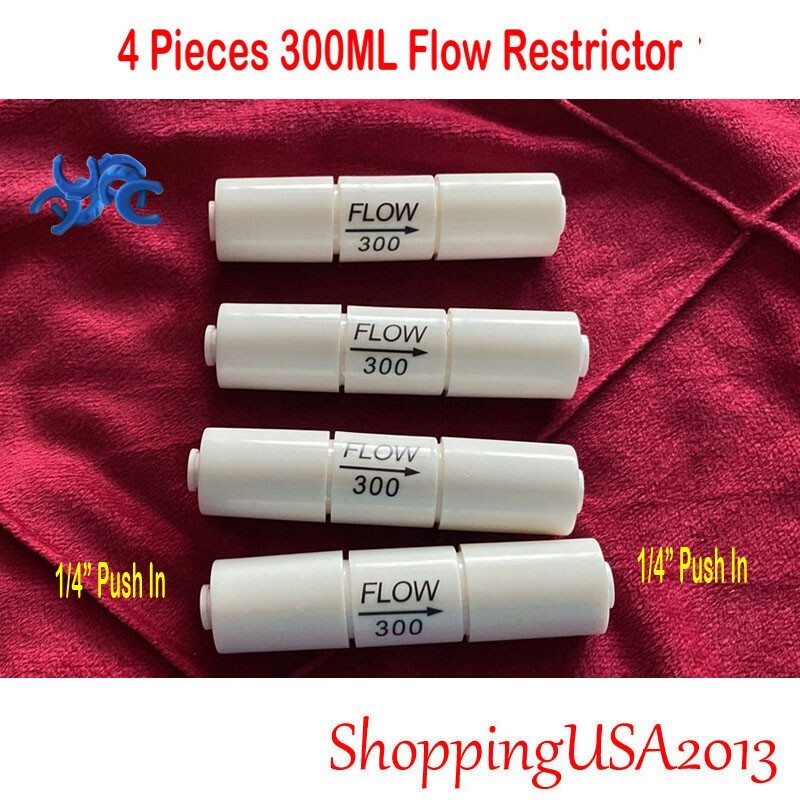 4 Pcs 300CC ML Flow Restrictor 1/4-1/4 Quick Connect Push In Water Filter gallery