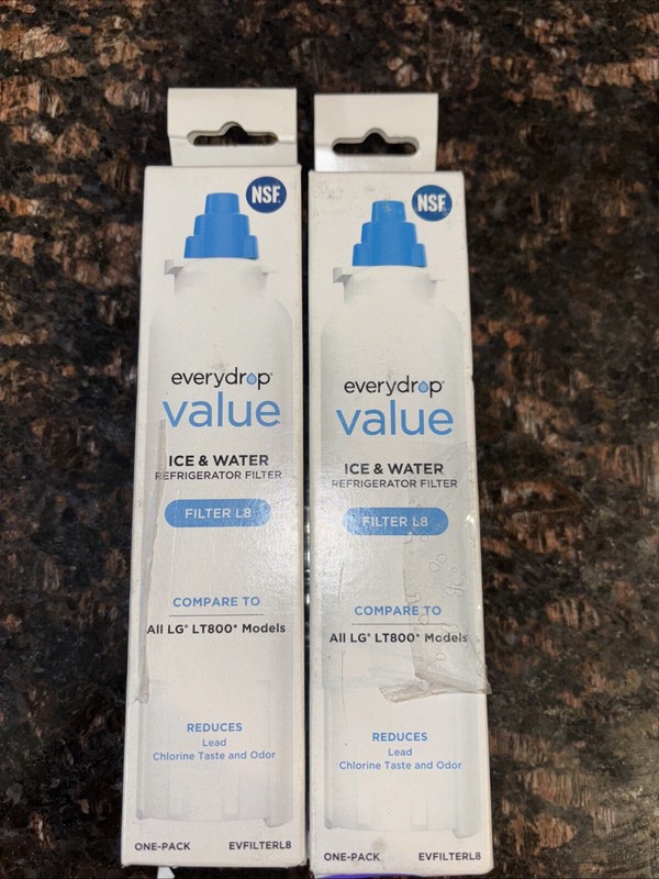 EveryDrop Value FILTER L8 Whirlpool for LG LT800 200 Gallon NSF Filter. Lot Of 2