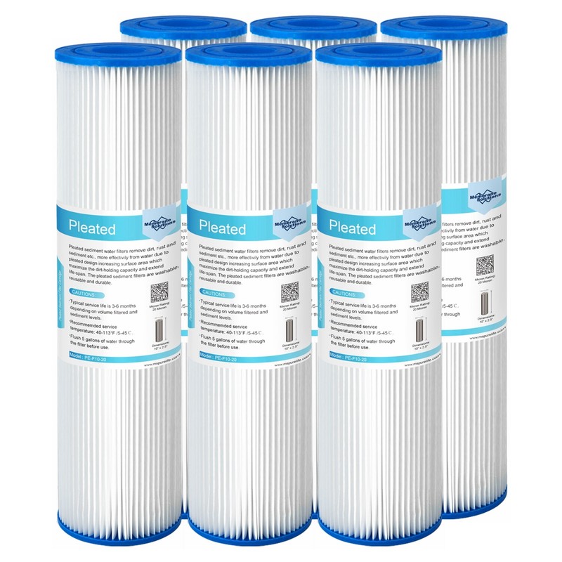 5/20/50 Micron 10″ x 2.5″ Whole House RO Washable Pleated Sediment Water Filter
