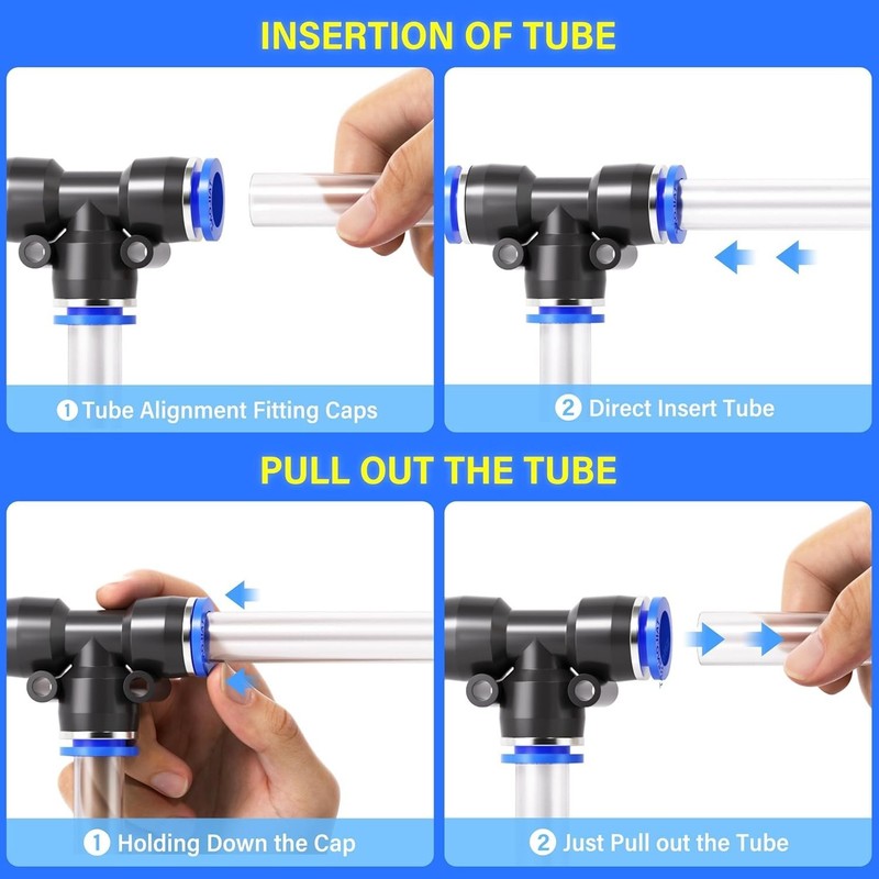 5/32 inch or 4mm od Push to Connect Fittings Pneumatic Fittings Kit 10 Spliters+ gallery