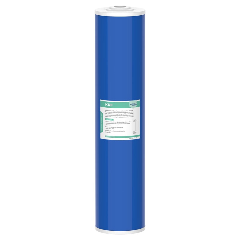 20″x4.5″ KDF GAC Big Blue Whole House Water Filter Reduce Heavy Metals Iron Lead