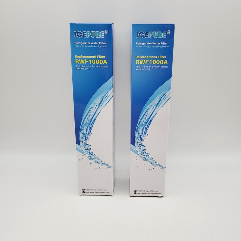 2 ICEPURE RWF1000A Refrigerator Water Replacement Filters Both NEW